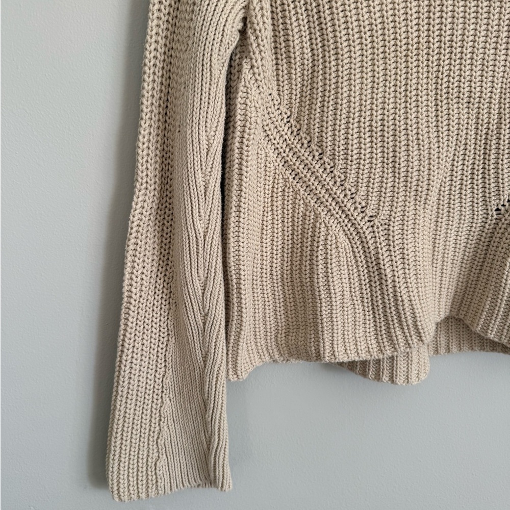 525 America 100% Cotton Beige Turtleneck Sweater - Picture 2 of 10